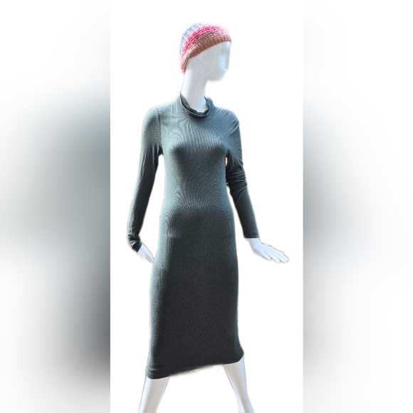Wilfred Olive Green Jersey Long Sleeve Dress, Maxi,  Med. - Picture 1 of 9